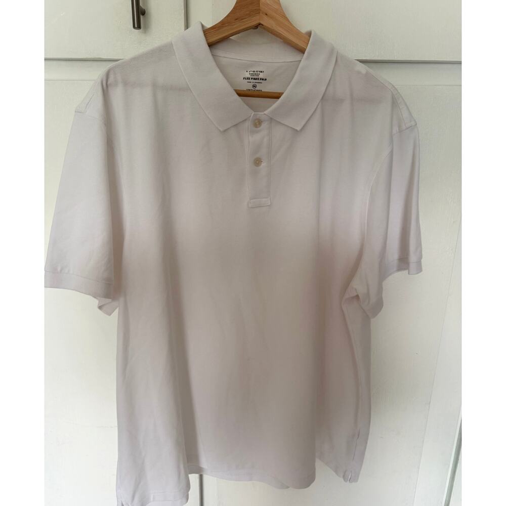J.Crew men's white pique polo shirt featuring Size XXL